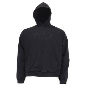 Balenciaga Paris Logo Popover Hoodie in Black Cotton